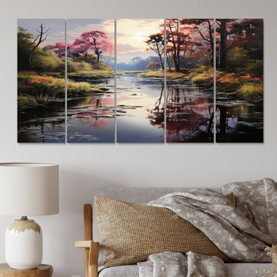 Green Canal Serenitys Reflection Buildings & Architecture Wall Decor on Metal