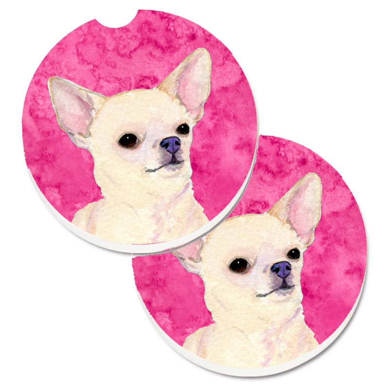 Sous-verre barbu collie voiture, Chihuahua beige