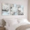 Élégante toile murale florale tendue, style abstrait (lot de 3)