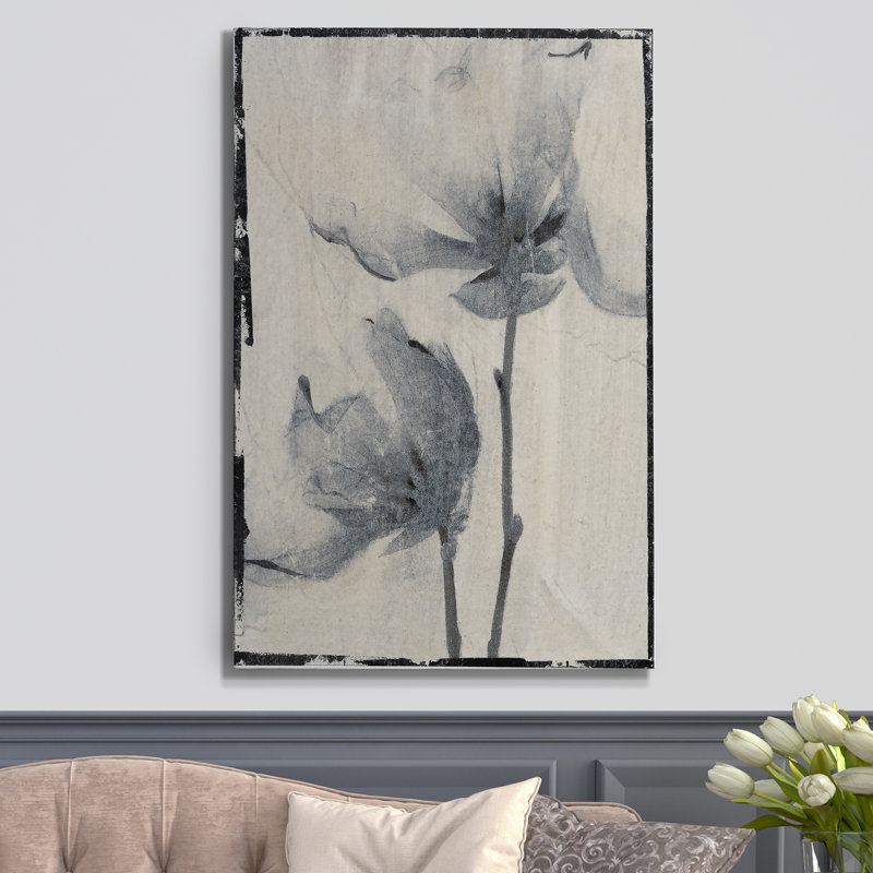 «Silk Botanicals I», peinture sur toile tendue, H 12 po x l 8 po x P 1 po