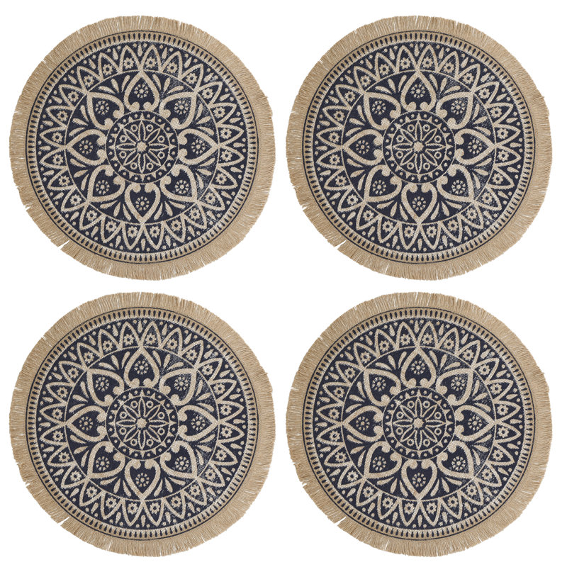 Naturals Jute Abstract Round Placemat