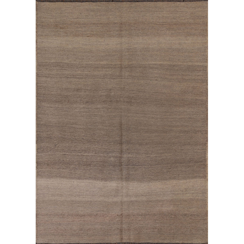 Grey Wool Kilim Modern Area Rug 5x6
