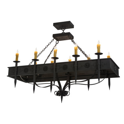 Lustre rectangulaire à 1 lumière de style bougie Brisco