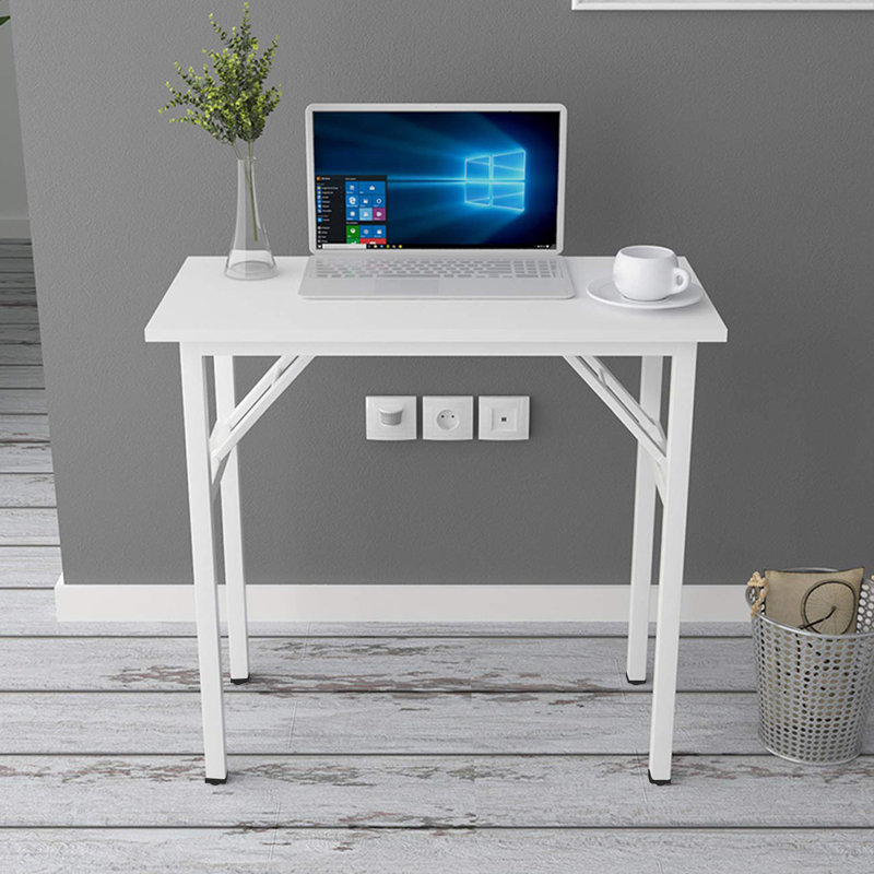 Katie Adjustable Metal Base Computer Desk, 29.5" H x 31.5" W x 15.7" D, White