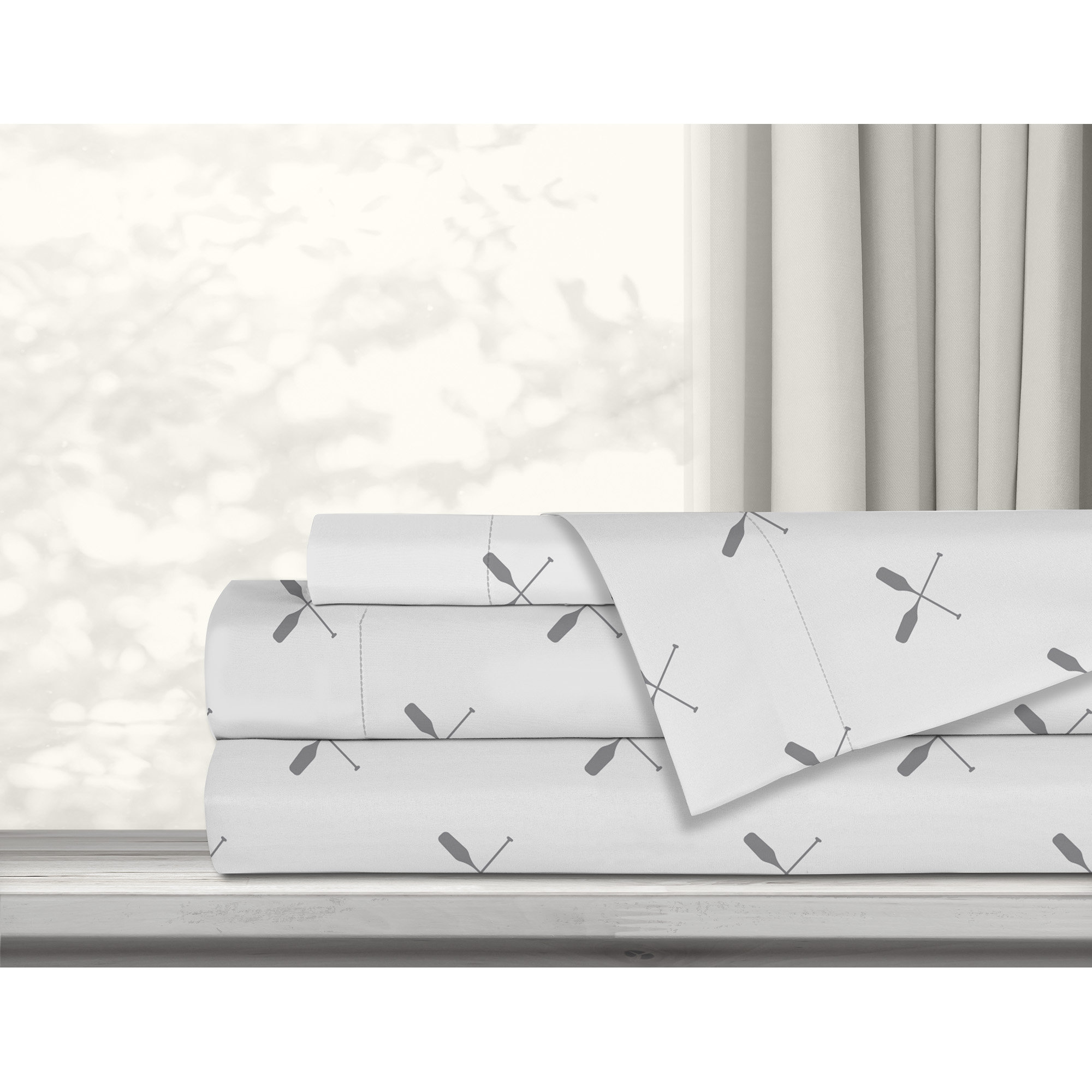 Safdie & Co. Inc. Premium UltraSoft Printed Woven Sheet Set 4PC King