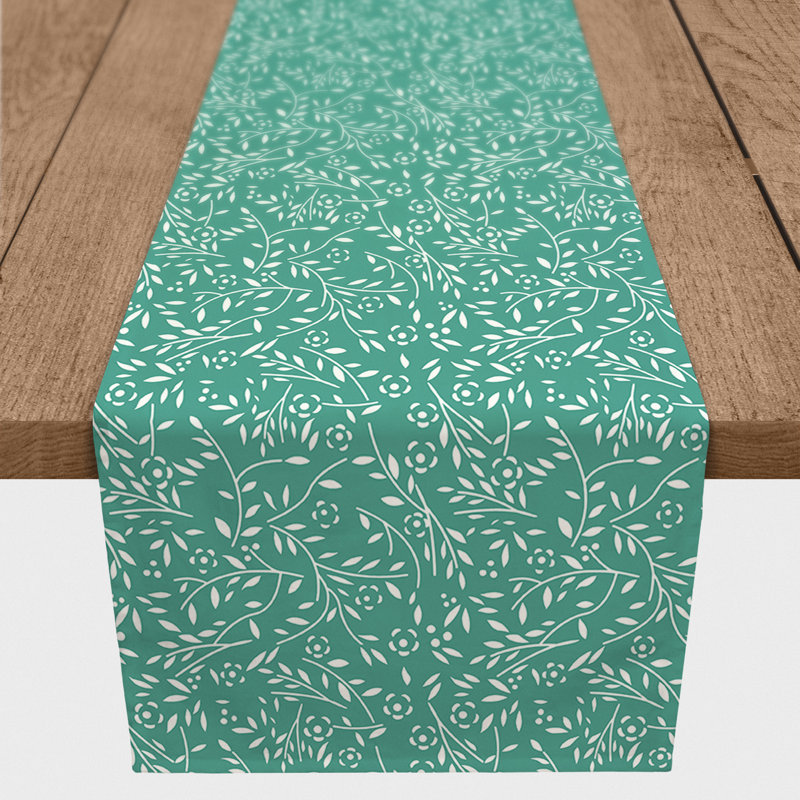 Chemin de table Danazia, P 16 po x L 72 po, Bleu sarcelle