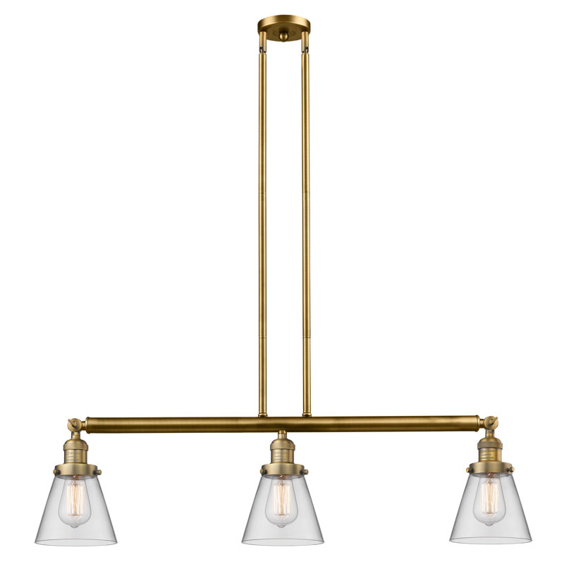 Montano 3 - Light Kitchen Island Pendant, No Bulb Included, Clear, Matte Black