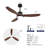 Hot Sales 52 Inch Modern Black Ceiling Fan With Light 3 ABS  Blades Remote Control Reversible DC Motor With Dimmable LED-433859995-433859997