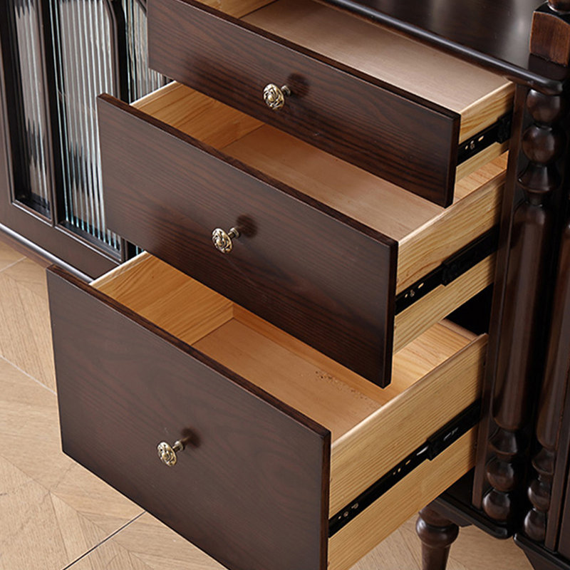 Buffet en bois de noyer massif, H 76,38 po x L 58,66 po x l 17,32 po