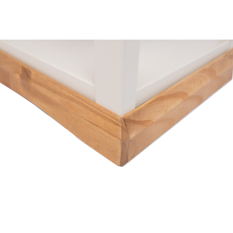 Dania 45 cm W Bedside Table, White/Oak