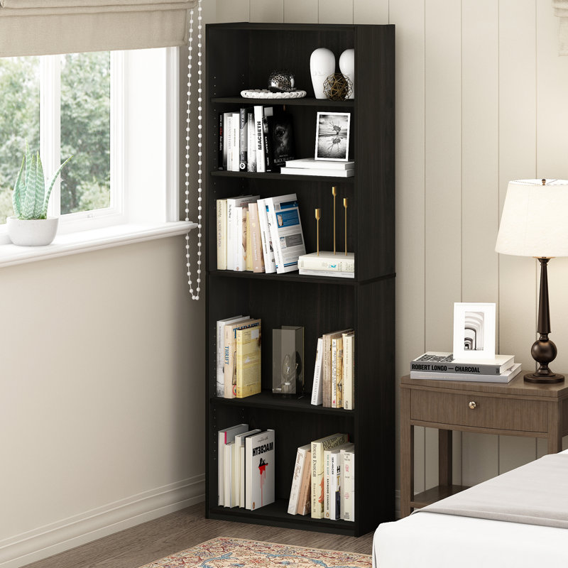 Sayef Standard Bookcase, Espresso, (5 Shelves) 71.1" H x 24.4" W x 9.6" D