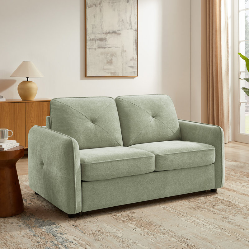 65.4’’ Upholstered Convertible Sleeper Sofa, Pull-Out Sofa Bed , Green