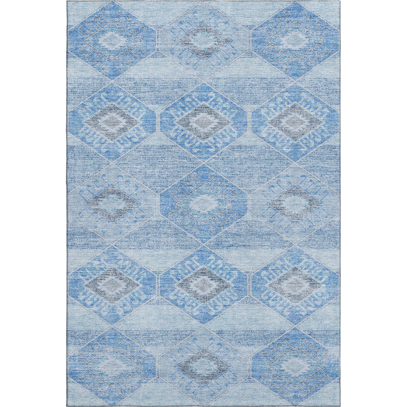 Premium Machine Washable Xamiera AMF1857 Aztec Rug, Rectangle 9' x 12'