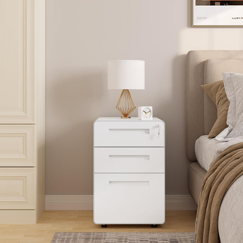 3 Drawer Filing Cabinet, White
