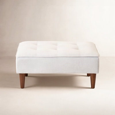 Geo 30" Linen Upholstered Ottoman