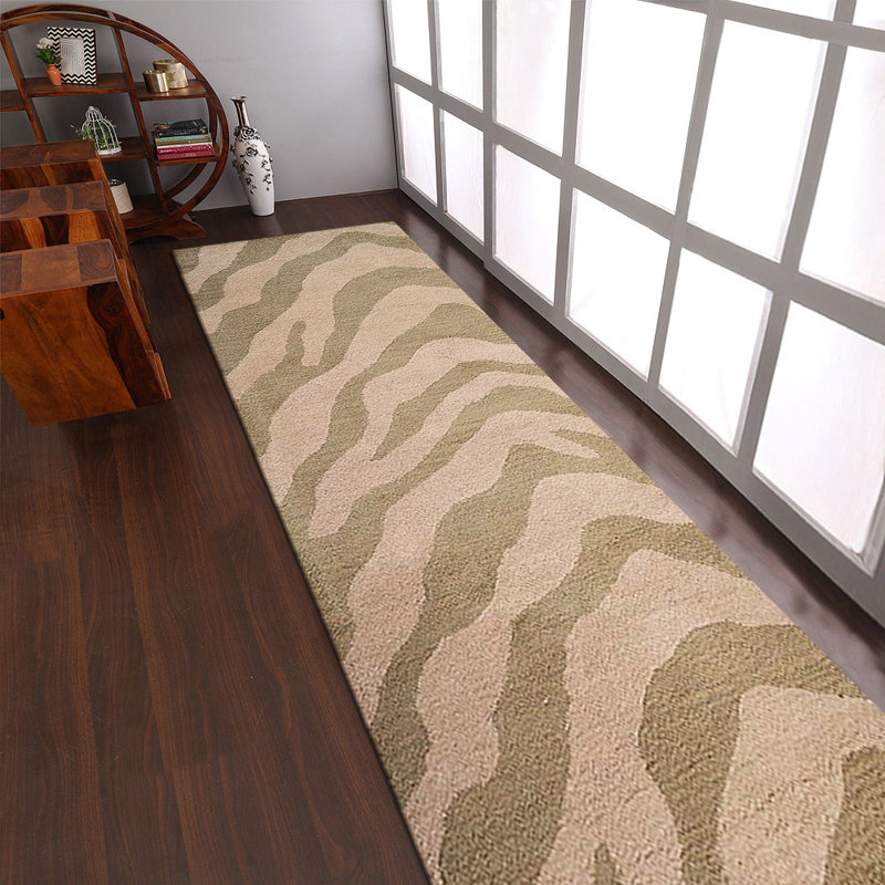 Danny Hand Tufted Wool Eco-Friendly Area Rugs - Rectangle, Beige Brown Color, Abstract Modern Design, High Pile Thick Handmade Anti Skid Area Rugs for Living Room, Bed Room