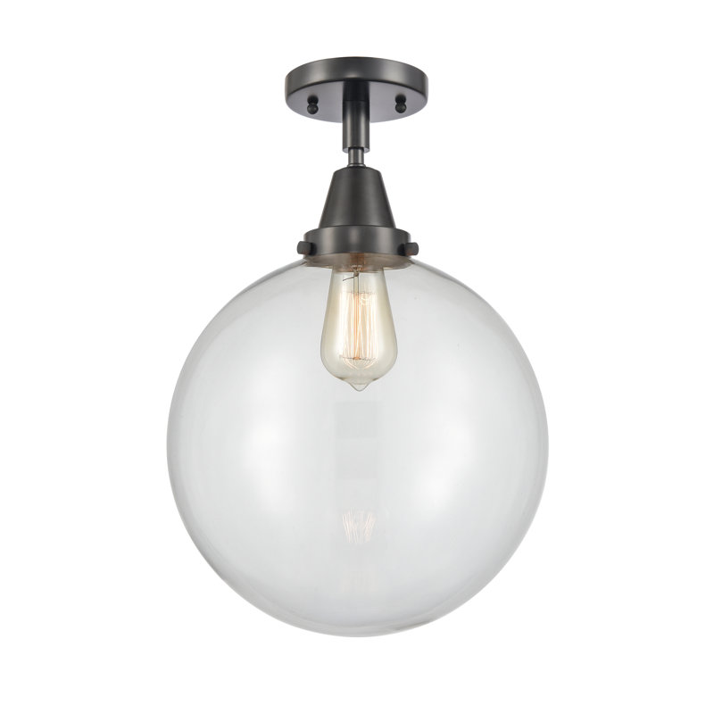 Plafonnier encastré en verre DEL Alfonsa, Ampoule non incluse, Oui, Noir mat