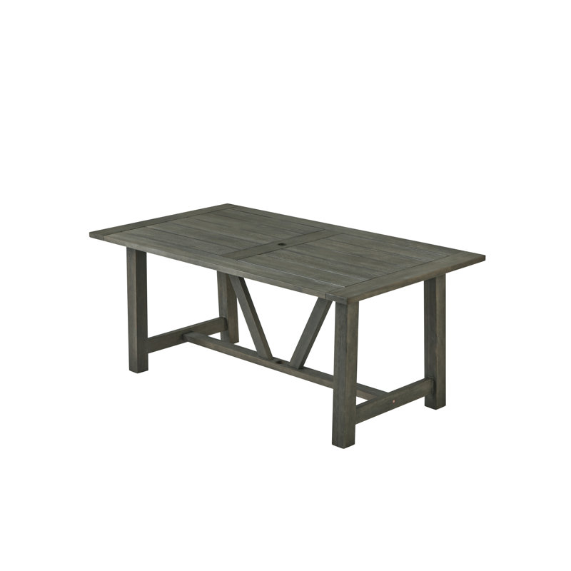 Table d'extérieur rustique en bois d'acacia, Gris