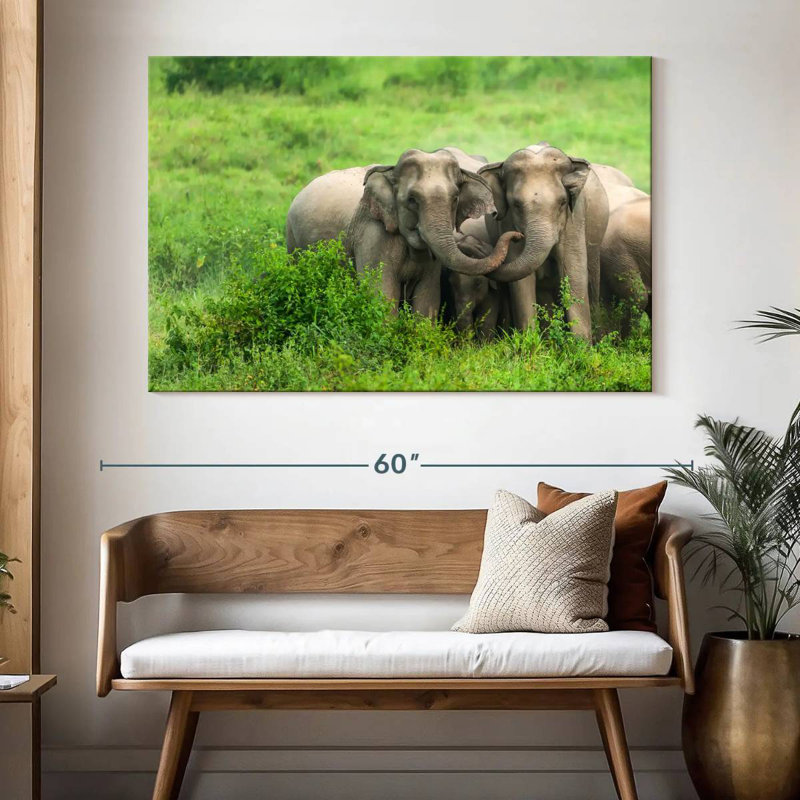 Brampt Asian Elephant Huddle, 34" H x 51" W