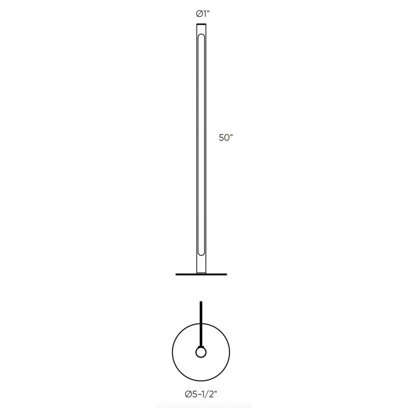 Ascensin 50'' Black LED Column Floor Lamp