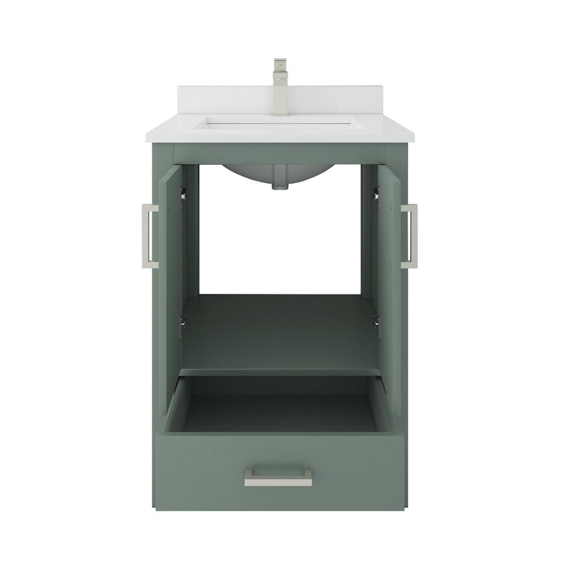 Rooh Single Bathroom Vanity Set, Green, 24"