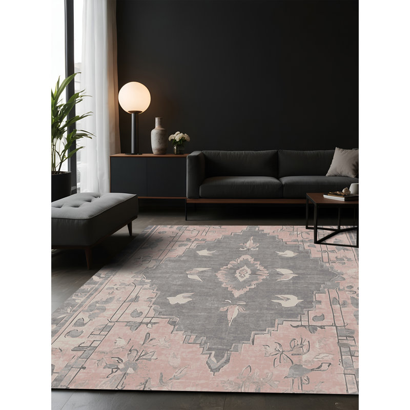 Tapis gris soyeux et moelleux, Carré 4 pi