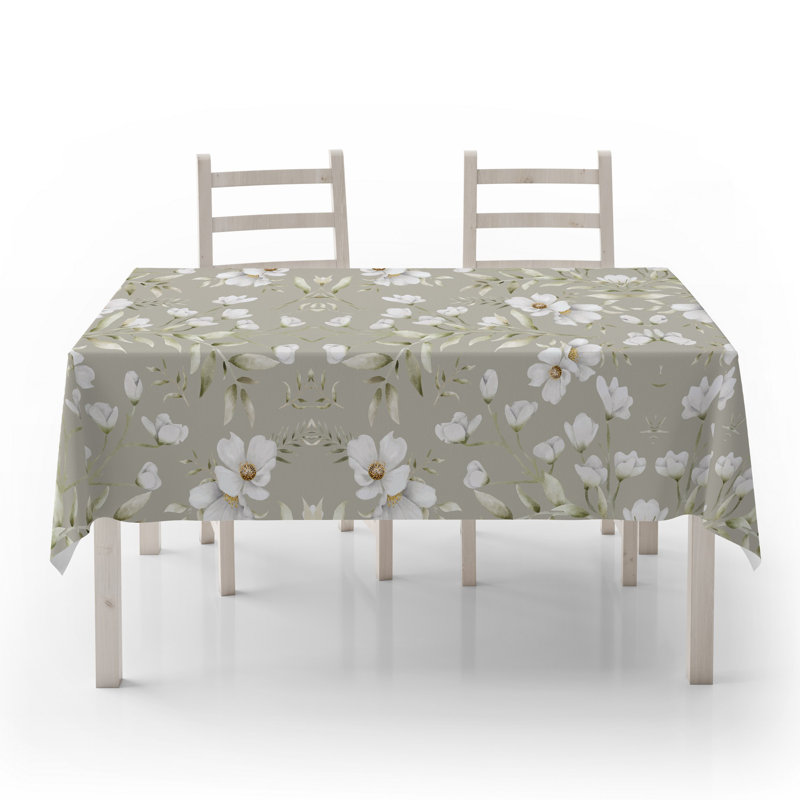 Durable Tablecloth, 50% Cotton / 50% Polyester, 55.1 x 118.1 inches | Machine Washable at 86°F, Tumble Dryer Safe, Ironable | Perfect for Dining Room, Parties & Everyday Use, Elegant Design & Easy Care