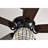 Charlim 5-blade Matte Black Lighted Ceiling Fan With Bee-hive Tiffany Glass Shade Remote Control
