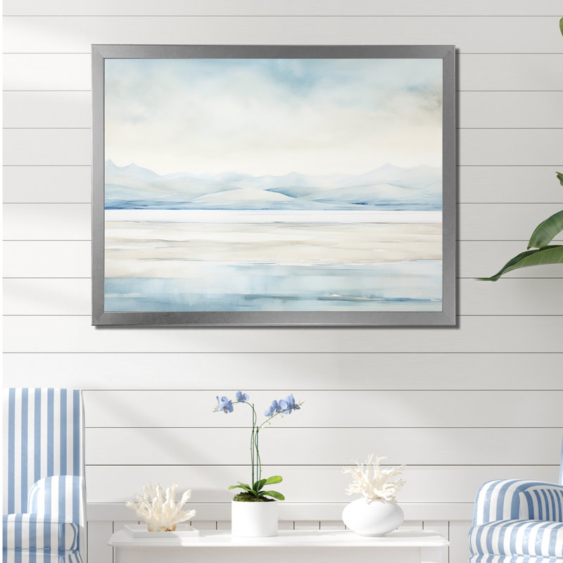 Minimal Glacier Antartica II, H 34 po x l 44 po x P 1,5 po, Cadre simple argenté