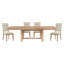 Table de salle à manger en chêne clair 5 pièces avec table à rallonge et chaises d'appoint en bois beige