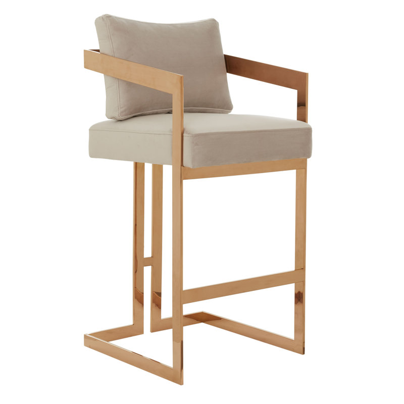 Upholstered Stool, Almond