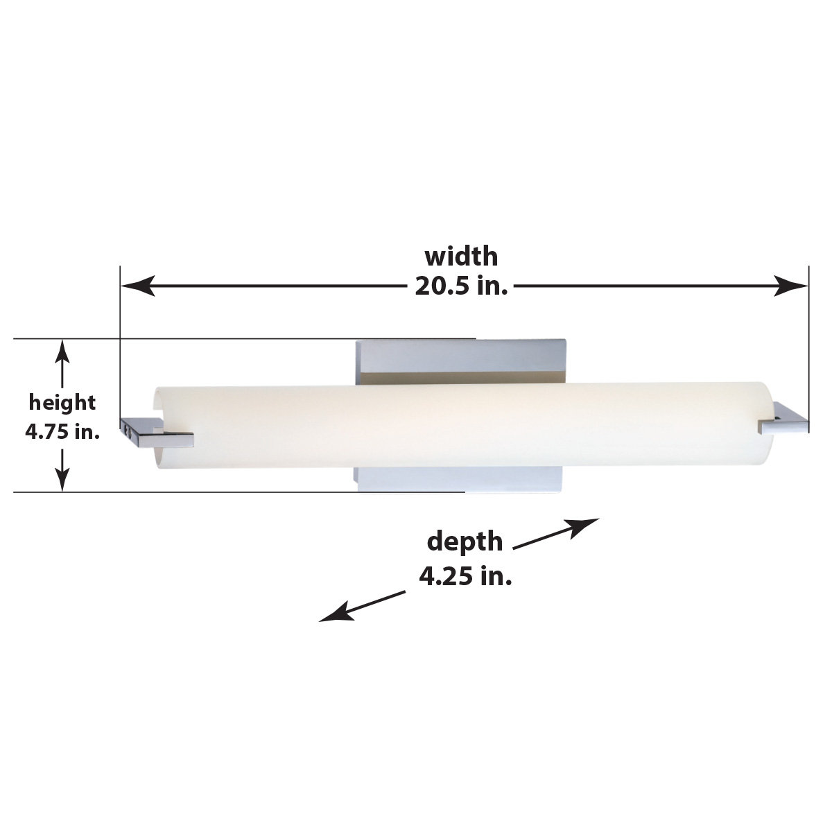 Bradson Single Light Flush Mount Sconce, Chrome, LED