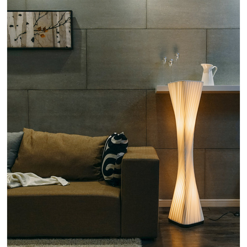 48'' White Column Floor Lamp