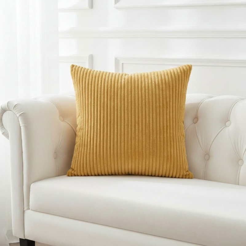Pack Of 1 Corduroy  22x22" inch Square Scatter Cushion Cover