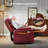  Dual Motor Lay Flat Power Lift Recliner Chair for Elderly, Breathable Faux Leather Electric Lift Chairs for Adults, 400lbs Heavy Duty Power Recliner with Heat and Massage, SLRY003061, Burgundy-129176067-129176065