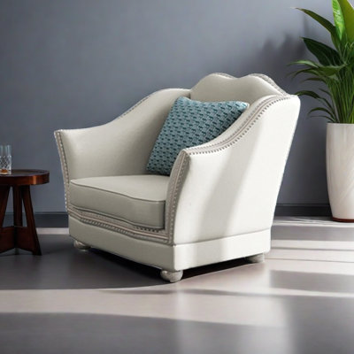 European Leather Light Luxury Chair Leather Armchair