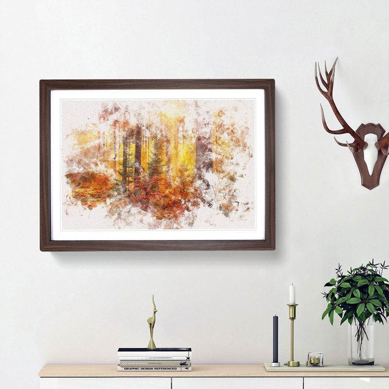 Mystery Forest - Framed Print, 45cm H x 63cm W x 2cm D, Walnut Framed