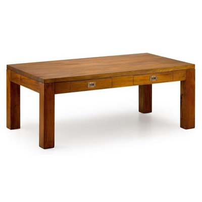 Flamingo Solid Wood Four Leg Coffee Table with Storage