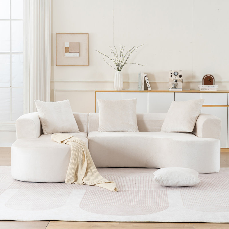 Canapé modulaire modulaire avec méridienne en L, Beige