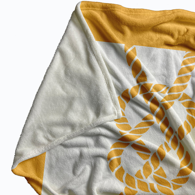 Jeté Nautical Nights, L 60 po x l 50 po x P 0,5 po, Jaune