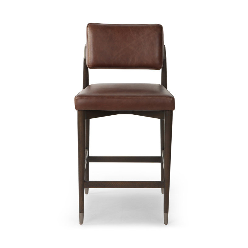 Anton Stool-Havana Brown-Bar, Counter Stool (27" Seat Height), Cognac Genuine Leather