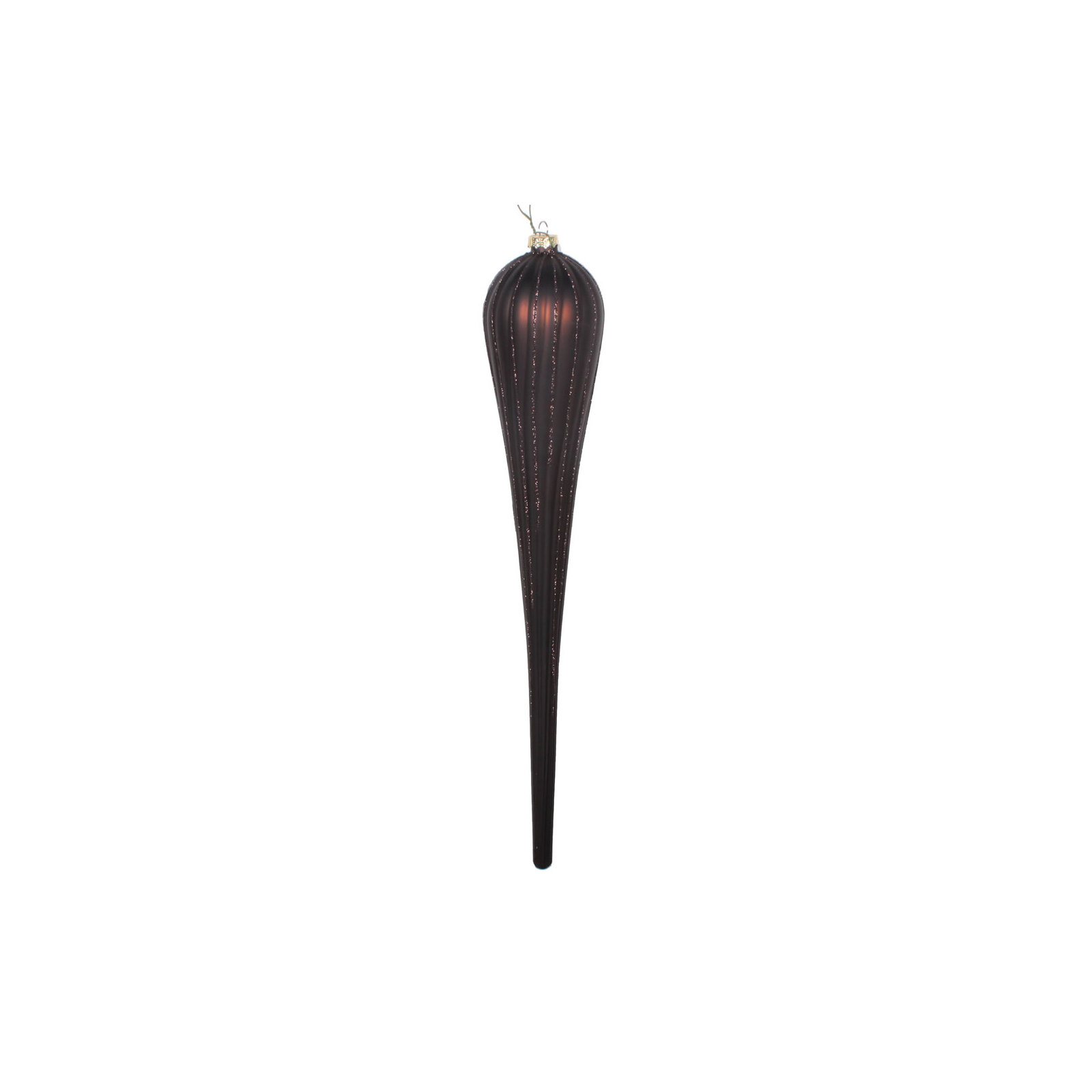 Glitter Drop Christmas Ornament, Dark Brown