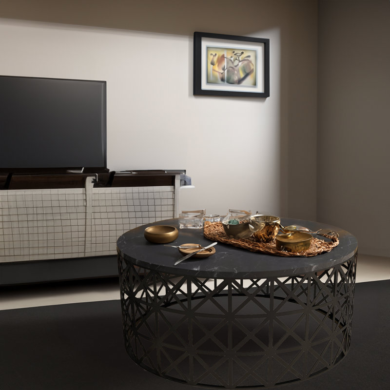 Table basse Knightdale, Marbre noir
