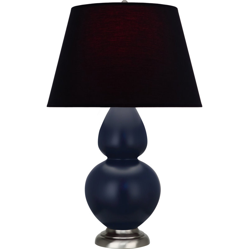 Double Gourd Table Lamp, Tangerine/Taupe , Navy/Bronze