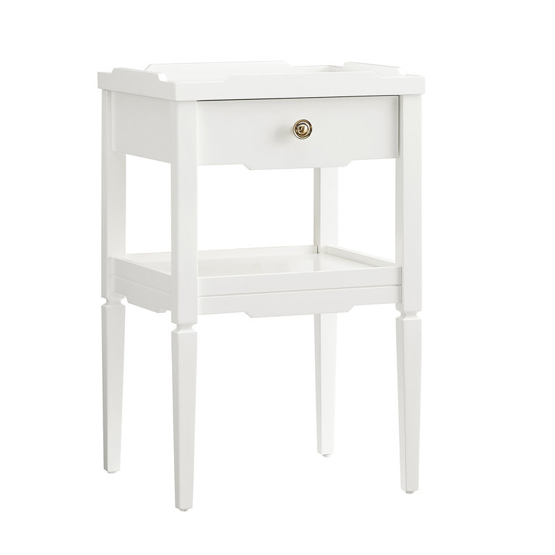 Table de chevet 1 tiroir Foley, Blanc