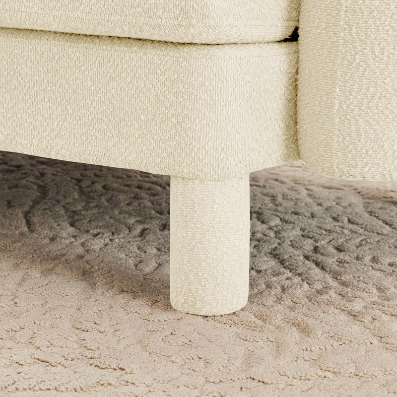 Repose-pieds capitonné Boucle, Beige