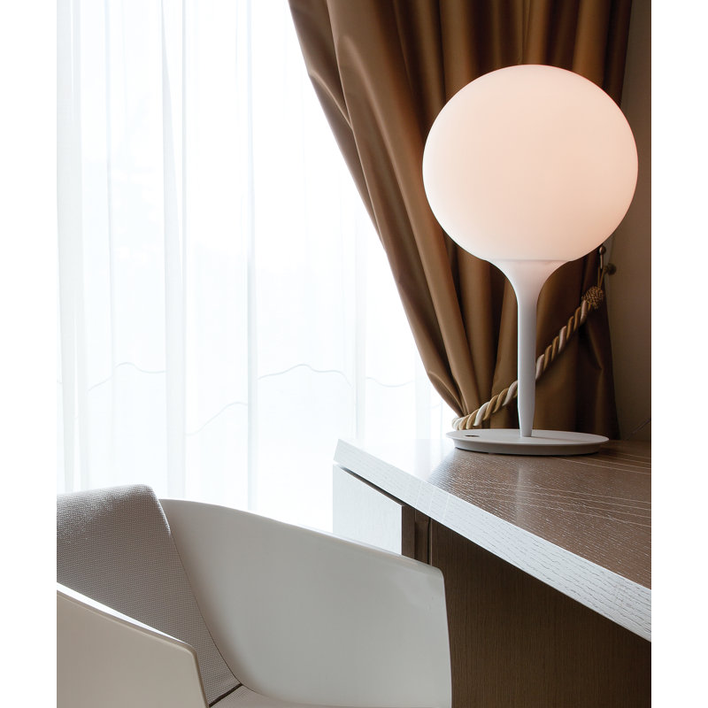 Castore White Sphere Desk Lamp with Luminous Stem