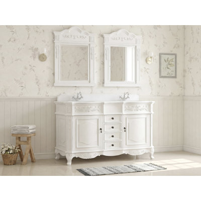 48 Inch Morton Traditional Double Sink Bathroom Vanity Antique W