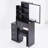 29.2" Small Space Left Bedside Cabinet Vanity Table With Cushioned Stool,Multi-Layer High Capacity Storage, Practical Fashionable Dresser-1500115220