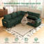 Canapé-lit modulaire en forme de L avec lit escamotable, vert-1845327025